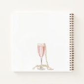 ゲストブックブライダルシャワーピンクパールプロセッコ ノートブック (裏面)