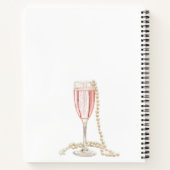 ゲストブックブライダルシャワーピンクパールプロセッコ ノートブック (裏面)