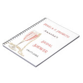 ゲストブックブライダルシャワーピンクパールプロセッコ ノートブック (左側)