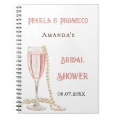ゲストブックブライダルシャワーピンクパールプロセッコ ノートブック (正面)