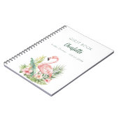 ゲストブックブライダルシャワーピンクフラミンゴ ノートブック (左側)