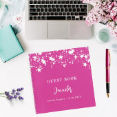ゲストブックブライダルシャワーピンクホワイトスターズ ノートブック