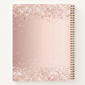 ゲストブックブライダルシャワーフォトハートバラ金ゴールド ノートブック (裏面)