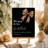 ゲストブックブライダルシャワーブラックヒョウ弓結び ノートブック