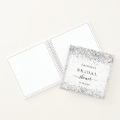 ゲストブックブライダルシャワーホワイトシルバーグリッター ノートブック (内部)