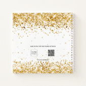 ゲストブックブライダルシャワーホワイト金ゴールド ノートブック (裏面)