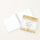 ゲストブックブライダルシャワーホワイト金ゴールド ノートブック (内部)