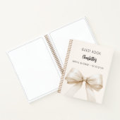 ゲストブックブライダルシャワーボウクリームベージュ ノートブック (内部)