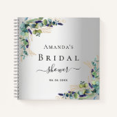 ゲストブックブライダルシャワーユーカリ銀 ノートブック (正面)
