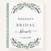 ゲストブックブライダルシャワーラベンダーユーカリ ノートブック (正面)