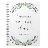 ゲストブックブライダルシャワーラベンダーユーカリ ノートブック (正面)