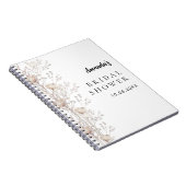 ゲストブックブライダルシャワーワイルドフラワーベージュクリーム ノートブック (右側)