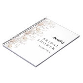 ゲストブックブライダルシャワーワイルドフラワーベージュクリーム ノートブック (左側)