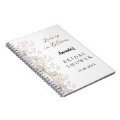 ゲストブックブライダルシャワーワイルドフラワーベージュクリーム ノートブック (右側)