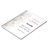 ゲストブックブライダルシャワーワイルドフラワーベージュクリーム ノートブック (左側)