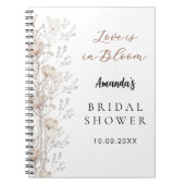 ゲストブックブライダルシャワーワイルドフラワーベージュクリーム ノートブック (正面)