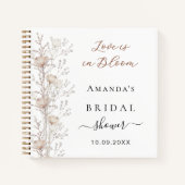 ゲストブックブライダルシャワーワイルドフラワーラブイン開花 ノートブック (正面)