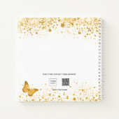 ゲストブックブライダルシャワー白金ゴールド蝶 ノートブック (裏面)