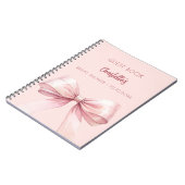 ゲストブックブライダルシャワー赤面ピンクボウ ノートブック (左側)