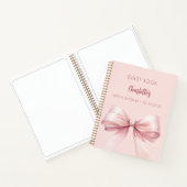 ゲストブックブライダルシャワー赤面ピンクボウ ノートブック (内部)