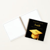 ゲストブックブラック金ゴールド卒業パーティー ノートブック (内部)