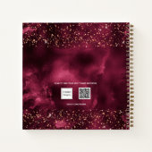 ゲストブックブルゴーニュバラ金ゴールドグリッター誕生日 ノートブック (裏面)