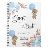 ゲストブックブルーボーイパンパスグラステディベビーシャワー ノートブック (正面)