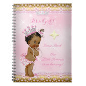 ゲストブックプリンセスベビーシャワーピンクエスニックガール ノートブック (正面)