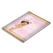 ゲストブックプリンセスベビーシャワーピンクブルネット ノートブック (左側)