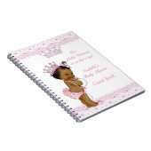 ゲストブックプリンセスベビーシャワーピンクホワイトエスニック ノートブック (右側)