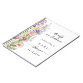 ゲストブックベビーイン開花ピンクパープルベビーシャワー ノートブック (左側)