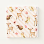 ゲストブックベビーシャワーウッドランド動物ガール ノートブック (裏面)