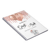 ゲストブックベビーシャワーエレファントバラ金ゴールドバルーン ノートブック (右側)