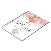 ゲストブックベビーシャワーエレファントバラ金ゴールドバルーン ノートブック (左側)