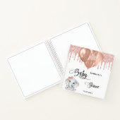 ゲストブックベビーシャワーエレファントバラ金ゴールドホワイト ノートブック (内部)