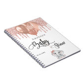 ゲストブックベビーシャワーエレファントバラ金ゴールドホワイト ノートブック (右側)