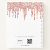 ゲストブックベビーシャワーエレファントバラ金ゴールドホワイト ノートブック (裏面)