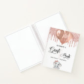 ゲストブックベビーシャワーエレファントバラ金ゴールドホワイト ノートブック (内部)