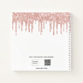 ゲストブックベビーシャワーエレファントバラ金ゴールドホワイト ノートブック (裏面)