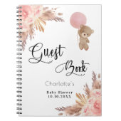 ゲストブックベビーシャワーガールテディパンパスグラス ノートブック (正面)