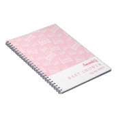 ゲストブックベビーシャワーガールピンクの白いベビーベッド ノートブック (右側)