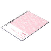 ゲストブックベビーシャワーガールピンクの白いベビーベッド ノートブック (左側)