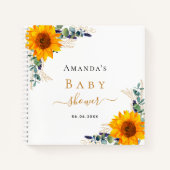 ゲストブックベビーシャワーサンフラワーユーカリ ノートブック (正面)