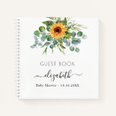 ゲストブックベビーシャワーサンフラワーユーカリ ノートブック (正面)