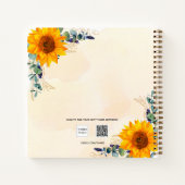 ゲストブックベビーシャワーサンフラワーユーカリ ノートブック (裏面)