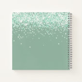 ゲストブックベビーシャワーセージ緑テディベア ノートブック (裏面)