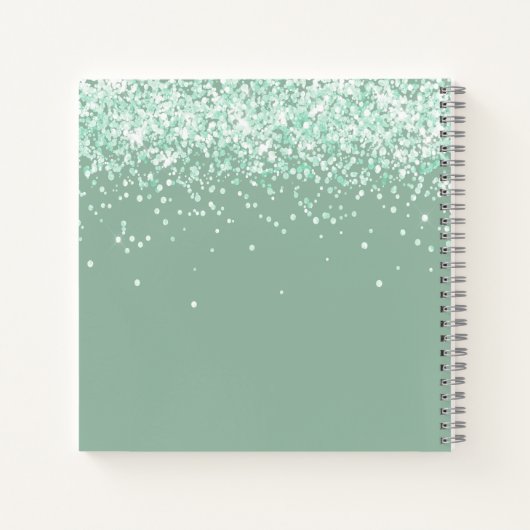 ゲストブックベビーシャワーセージ緑テディベア ノートブック (裏面)