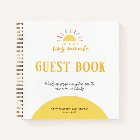 ゲストブックベビーシャワーティニーミラクルサンシャイン ノートブック (正面)