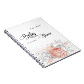 ゲストブックベビーシャワーバラ金ゴールドフローラ銀 ノートブック (右側)