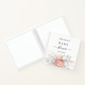 ゲストブックベビーシャワーバラ金ゴールドフローラ銀 ノートブック (内部)